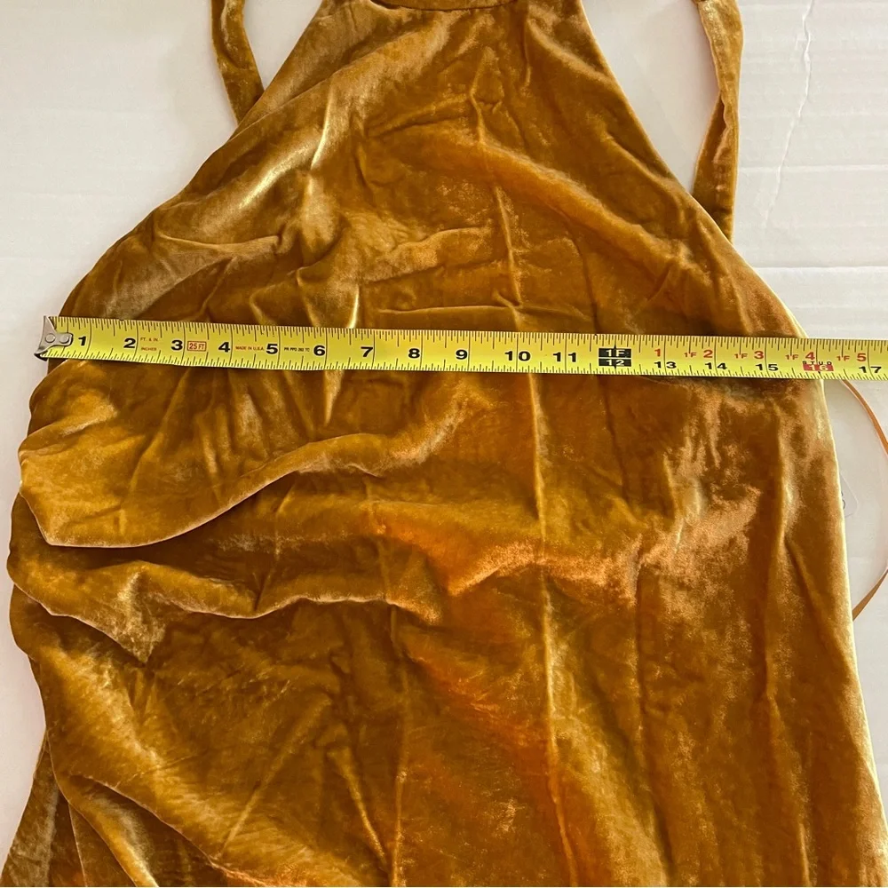 Free People Tongue Tied Dress Size 6 NWT Velvet Sleeveless Halter Open Back - Picture 15 of 16